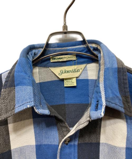 ST JOHN'S BAY（セントジョンズベイ）ST JOHN'S BAY (セントジョンズベイ) big mac (ビッグマック) チェックシャツ ブルー サイズ:Lの古着・服飾アイテム