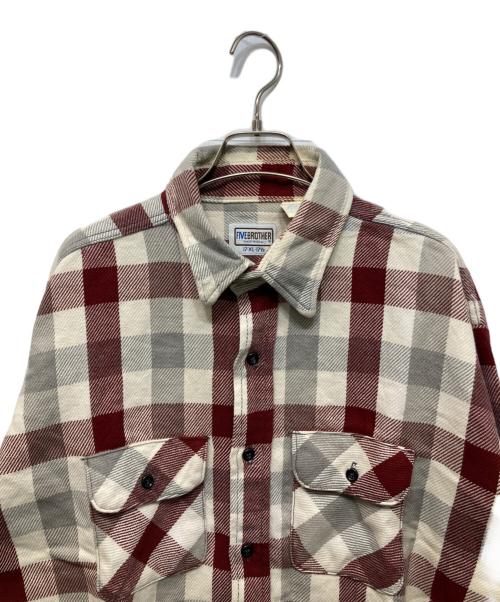 FIVE BROTHER（ファイブブラザー）FIVE BROTHER (ファイブブラザー) 80’ｓ ブロックチェックシャツ レッド サイズ:17XLの古着・服飾アイテム