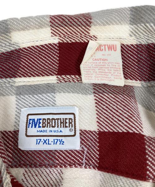 FIVE BROTHER（ファイブブラザー）FIVE BROTHER (ファイブブラザー) 80’ｓ ブロックチェックシャツ レッド サイズ:17XLの古着・服飾アイテム