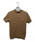 POLO RALPH LAURENポロ・ラルフローレン）の古着「半袖ケーブルニット」｜ブラウン