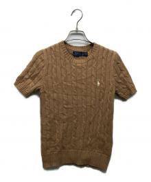 POLO RALPH LAUREN（ポロ・ラルフローレン）の古着「半袖ケーブルニット」｜ブラウン