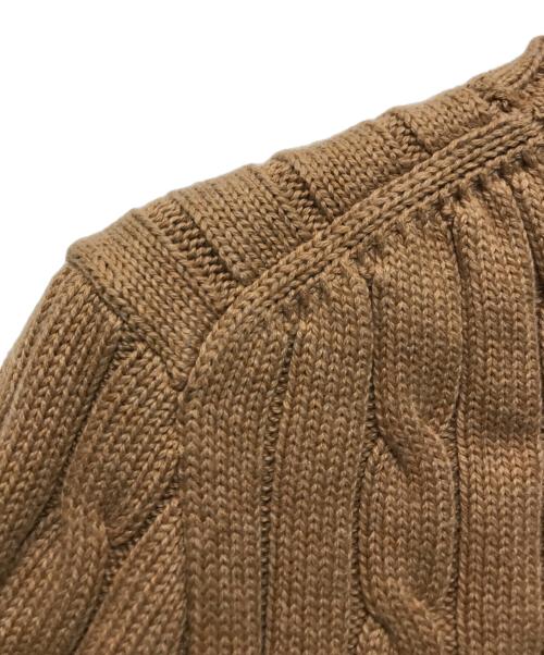 POLO RALPH LAUREN（ポロ・ラルフローレン）POLO RALPH LAUREN (ポロ・ラルフローレン) 半袖ケーブルニット ブラウン サイズ:XSの古着・服飾アイテム