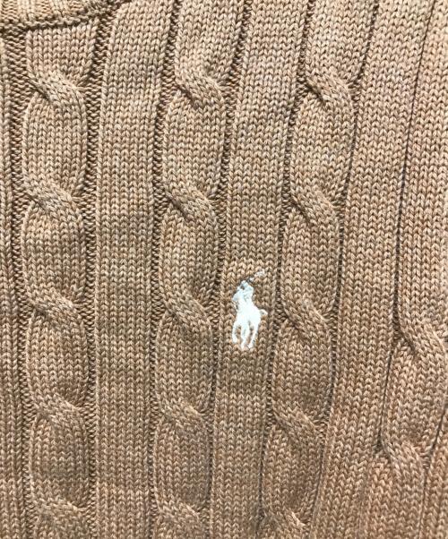 POLO RALPH LAUREN（ポロ・ラルフローレン）POLO RALPH LAUREN (ポロ・ラルフローレン) 半袖ケーブルニット ブラウン サイズ:XSの古着・服飾アイテム