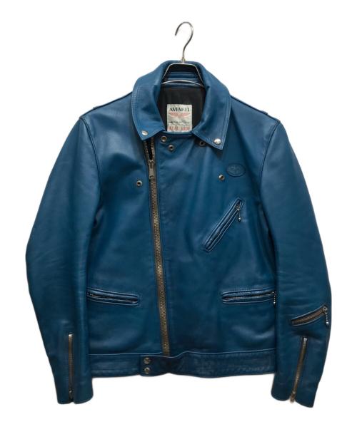 Lewis Leathers（ルイスレザース）Lewis Leathers (ルイスレザース) サイクロンライダースジャケット ブルー サイズ:44の古着・服飾アイテム