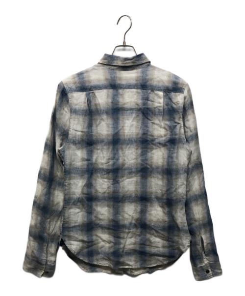 POLO JEANS COMPANY（ポロジーンズカンパニー）POLO JEANS COMPANY (ポロジーンズカンパニー) リネンオンブレチェックシャツ ブルー サイズ:Mの古着・服飾アイテム