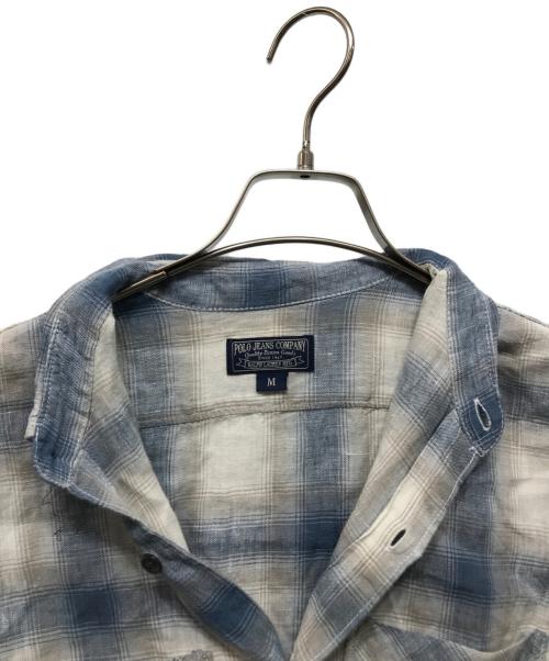POLO JEANS COMPANY（ポロジーンズカンパニー）POLO JEANS COMPANY (ポロジーンズカンパニー) リネンオンブレチェックシャツ ブルー サイズ:Mの古着・服飾アイテム