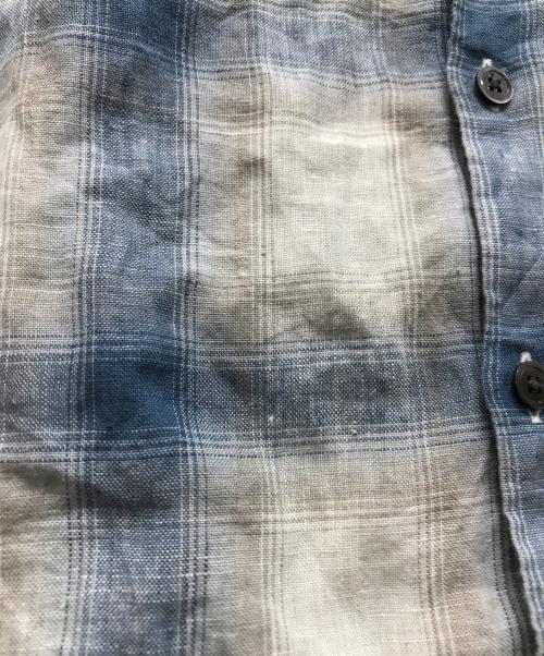 POLO JEANS COMPANY（ポロジーンズカンパニー）POLO JEANS COMPANY (ポロジーンズカンパニー) リネンオンブレチェックシャツ ブルー サイズ:Mの古着・服飾アイテム