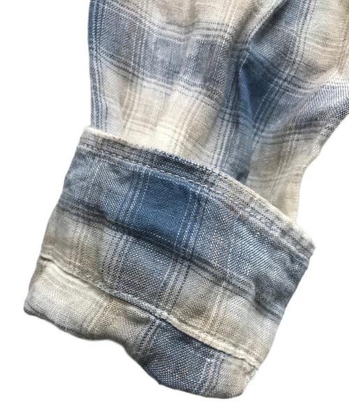 POLO JEANS COMPANY（ポロジーンズカンパニー）POLO JEANS COMPANY (ポロジーンズカンパニー) リネンオンブレチェックシャツ ブルー サイズ:Mの古着・服飾アイテム