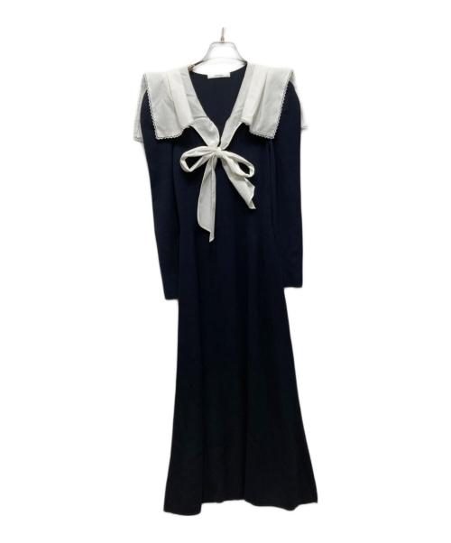 Snidel（スナイデル）Snidel (スナイデル) セーラーカラーニットワンピース ネイビー サイズ:free 未使用品の古着・服飾アイテム