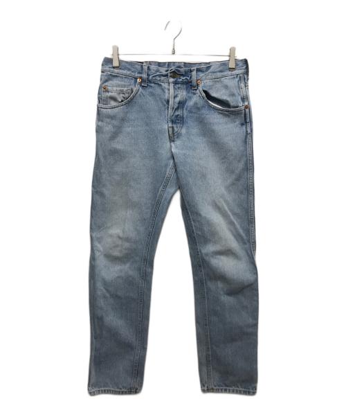 GUCCI（グッチ）GUCCI (グッチ) バック刺繍デザインデニムパンツ インディゴ サイズ:W32の古着・服飾アイテム