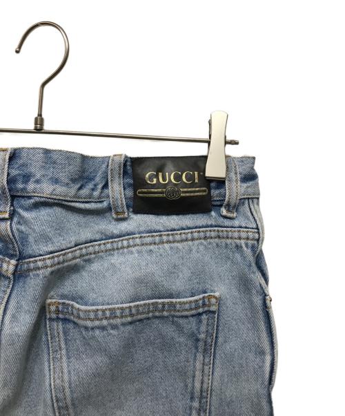 GUCCI（グッチ）GUCCI (グッチ) バック刺繍デザインデニムパンツ インディゴ サイズ:W32の古着・服飾アイテム