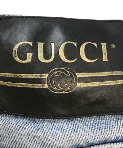 GUCCI（グッチ）GUCCI (グッチ) バック刺繍デザインデニムパンツ インディゴ サイズ:W32の古着・服飾アイテム