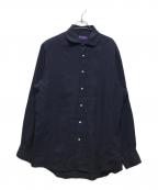 RALPH LAUREN Purple Labelラルフ ローレン パープル レーベル）の古着「リネンシャツ」｜ネイビー