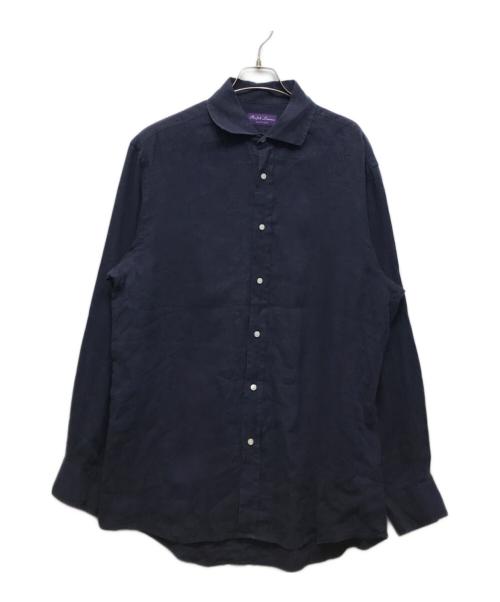 RALPH LAUREN Purple Label（ラルフ ローレン パープル レーベル）RALPH LAUREN PURPLE LABEL (ラルフ ローレン パープル レーベル) リネンシャツ ネイビー サイズ:16.5の古着・服飾アイテム