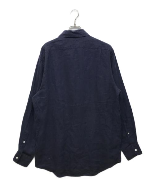 RALPH LAUREN Purple Label（ラルフ ローレン パープル レーベル）RALPH LAUREN PURPLE LABEL (ラルフ ローレン パープル レーベル) リネンシャツ ネイビー サイズ:16.5の古着・服飾アイテム