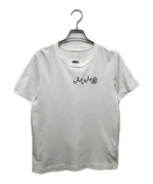 Maison Margiela（メゾンマルジェラ）Maison Margiela (メゾンマルジェラ) フロントロゴクルーネックＴシャツ ホワイト サイズ:XSの古着・服飾アイテム