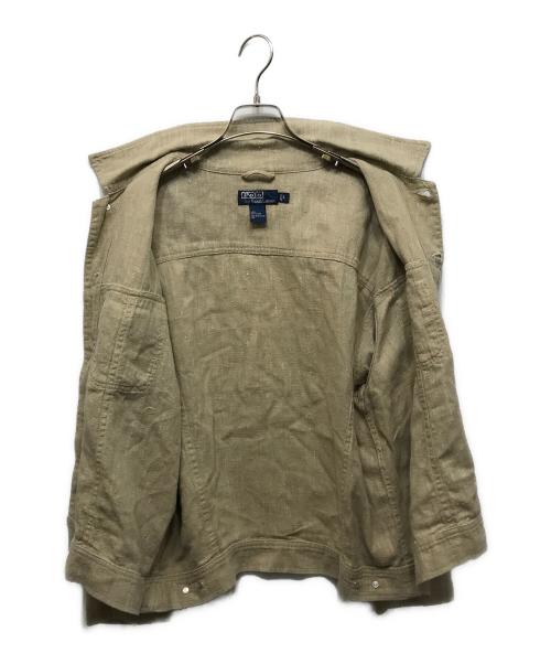 POLO RALPH LAUREN（ポロ・ラルフローレン）POLO RALPH LAUREN (ポロ・ラルフローレン) リネントラッカージャケット ベージュ サイズ:Lの古着・服飾アイテム