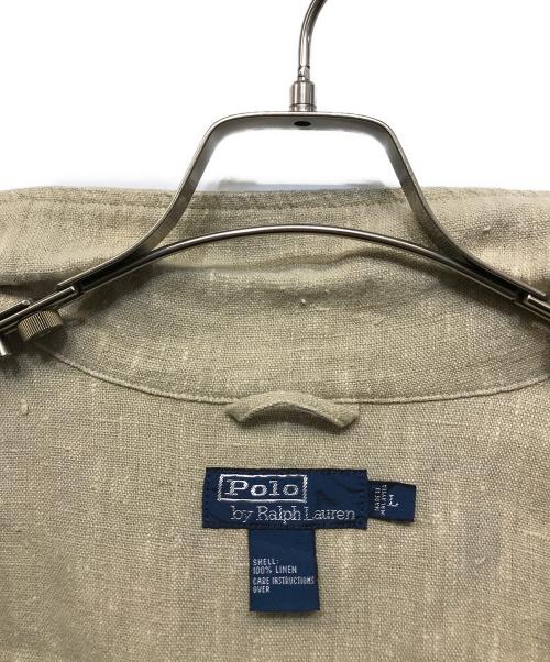 POLO RALPH LAUREN（ポロ・ラルフローレン）POLO RALPH LAUREN (ポロ・ラルフローレン) リネントラッカージャケット ベージュ サイズ:Lの古着・服飾アイテム