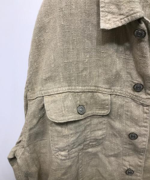 POLO RALPH LAUREN（ポロ・ラルフローレン）POLO RALPH LAUREN (ポロ・ラルフローレン) リネントラッカージャケット ベージュ サイズ:Lの古着・服飾アイテム