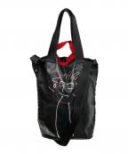 PLAN Cプランシー）の古着「スケッチ プリントレザートートバッグ」｜ブラック