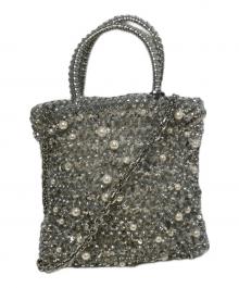 ANTEPRIMA（アンテプリマ）の古着「ペルラグリッタースクエアスモールショルダーバッグ」｜シルバー