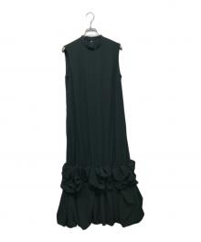 ENFOLD（エンフォルド）の古着「BALLOON-FRILL TANK-TOPS DRESS」｜グリーン