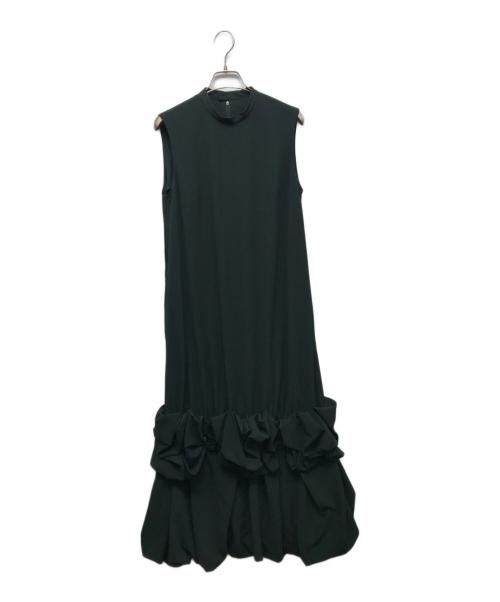 ENFOLD（エンフォルド）ENFOLD (エンフォルド) BALLOON-FRILL TANK-TOPS DRESS グリーン サイズ:36の古着・服飾アイテム