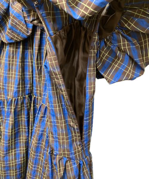 MAISON SPECIAL（メゾンスペシャル）MAISON SPECIAL (メゾンスペシャル) Plaid Taffeta Voluminous Dress ブルー サイズ:36の古着・服飾アイテム