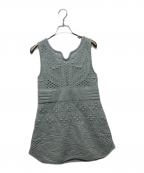 Mame Kurogouchiマメクロゴウチ）の古着「Multi Pattern Low Gauge Knitted Sleeveless Top」｜グリーン