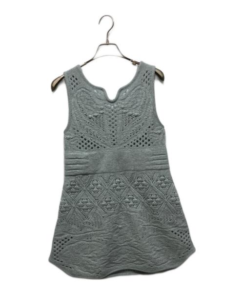Mame Kurogouchi（マメクロゴウチ）mame kurogouchi (マメクロゴウチ) Multi Pattern Low Gauge Knitted Sleeveless Top グリーン サイズ:1の古着・服飾アイテム