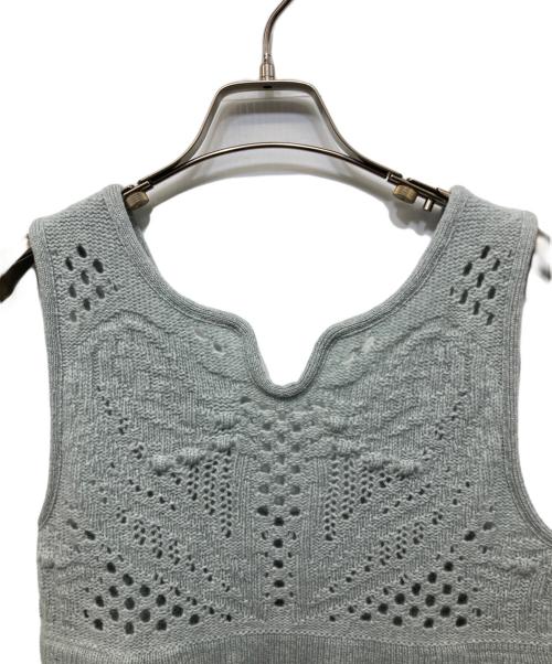 Mame Kurogouchi（マメクロゴウチ）mame kurogouchi (マメクロゴウチ) Multi Pattern Low Gauge Knitted Sleeveless Top グリーン サイズ:1の古着・服飾アイテム