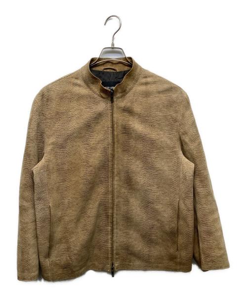 GIORGIO ARMANI（ジョルジョアルマーニ）GIORGIO ARMANI (ジョルジョアルマーニ) ゴートレザージャケット ベージュ サイズ:52の古着・服飾アイテム