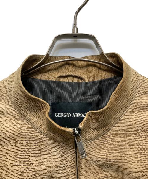 GIORGIO ARMANI（ジョルジョアルマーニ）GIORGIO ARMANI (ジョルジョアルマーニ) ゴートレザージャケット ベージュ サイズ:52の古着・服飾アイテム