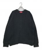 SUPREMEシュプリーム）の古着「Applique Cable Knit Sweater　23fw」｜ブラック