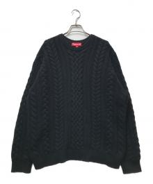 SUPREME（シュプリーム）の古着「Applique Cable Knit Sweater　23fw」｜ブラック