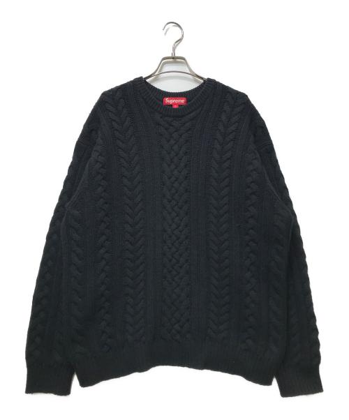 SUPREME（シュプリーム）Supreme (シュプリーム) Applique Cable Knit Sweater　23fw ブラック サイズ:Mの古着・服飾アイテム