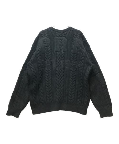 SUPREME（シュプリーム）Supreme (シュプリーム) Applique Cable Knit Sweater　23fw ブラック サイズ:Mの古着・服飾アイテム