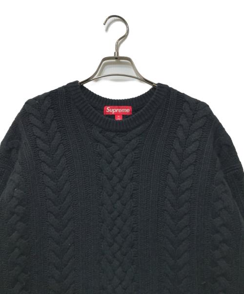 SUPREME（シュプリーム）Supreme (シュプリーム) Applique Cable Knit Sweater　23fw ブラック サイズ:Mの古着・服飾アイテム