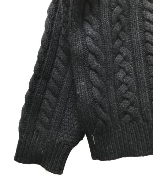 SUPREME（シュプリーム）Supreme (シュプリーム) Applique Cable Knit Sweater　23fw ブラック サイズ:Mの古着・服飾アイテム