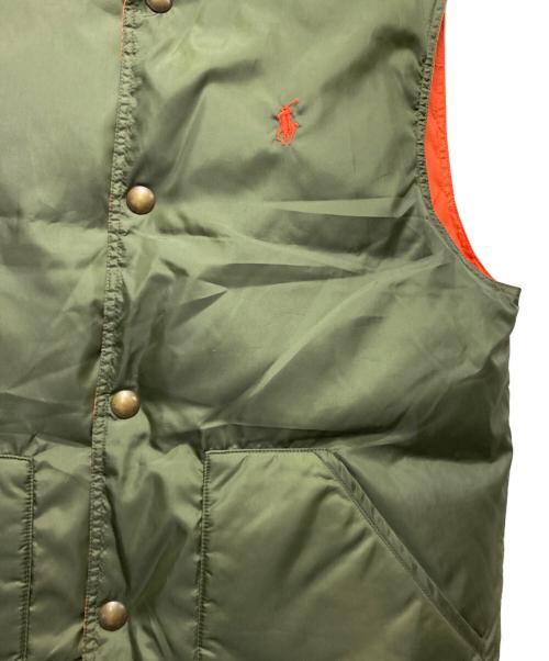POLO RALPH LAUREN（ポロ・ラルフローレン）POLO RALPH LAUREN (ポロ・ラルフローレン) リバーシブルダウンベスト グリーン×オレンジ サイズ:Sの古着・服飾アイテム