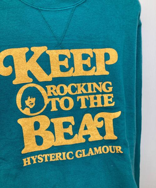 Hysteric Glamour（ヒステリックグラマー）Hysteric Glamour (ヒステリックグラマー) KEEP BEATスウェット グリーン サイズ:Mの古着・服飾アイテム
