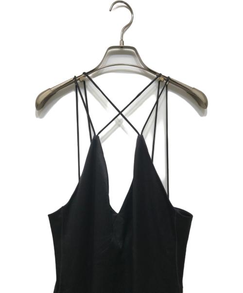 1er Arrondissement（プルミエ アロンディスモン）1er Arrondissement (プルミエ アロンディスモン) キャミソールワンピース ブラック サイズ:38 未使用品の古着・服飾アイテム