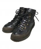 DOLCE & GABBANAドルチェ＆ガッバーナ）の古着「Hiking Style Stable Leather Ankle Boots」｜ブラック