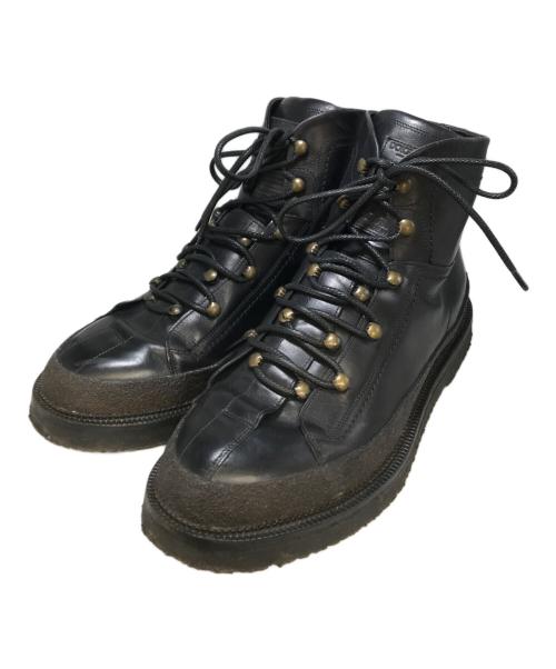 DOLCE & GABBANA（ドルチェ＆ガッバーナ）DOLCE & GABBANA (ドルチェ＆ガッバーナ) Hiking Style Stable Leather Ankle Boots ブラック サイズ: 8 1/2の古着・服飾アイテム