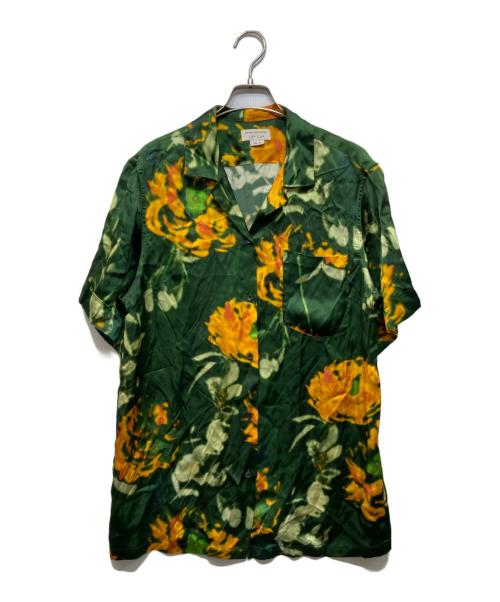 DRIES VAN NOTEN（ドリスヴァンノッテン）DRIES VAN NOTEN (ドリスヴァンノッテン) シルク混オープンカラーシャツ グリーン サイズ:38の古着・服飾アイテム