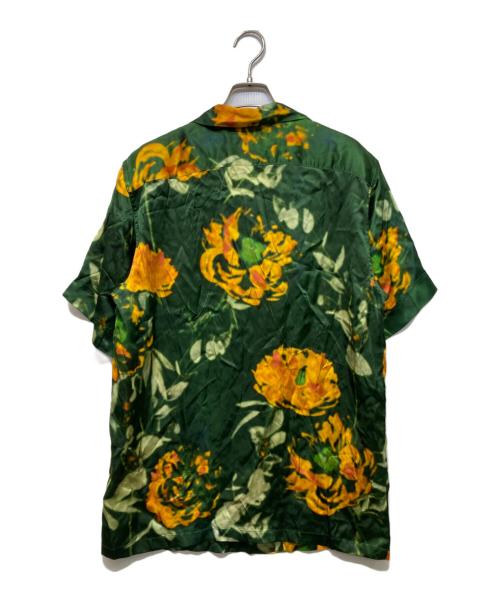 DRIES VAN NOTEN（ドリスヴァンノッテン）DRIES VAN NOTEN (ドリスヴァンノッテン) シルク混オープンカラーシャツ グリーン サイズ:38の古着・服飾アイテム