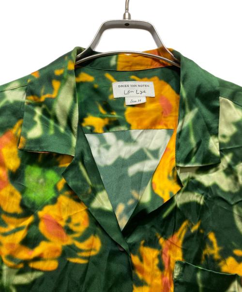 DRIES VAN NOTEN（ドリスヴァンノッテン）DRIES VAN NOTEN (ドリスヴァンノッテン) シルク混オープンカラーシャツ グリーン サイズ:38の古着・服飾アイテム