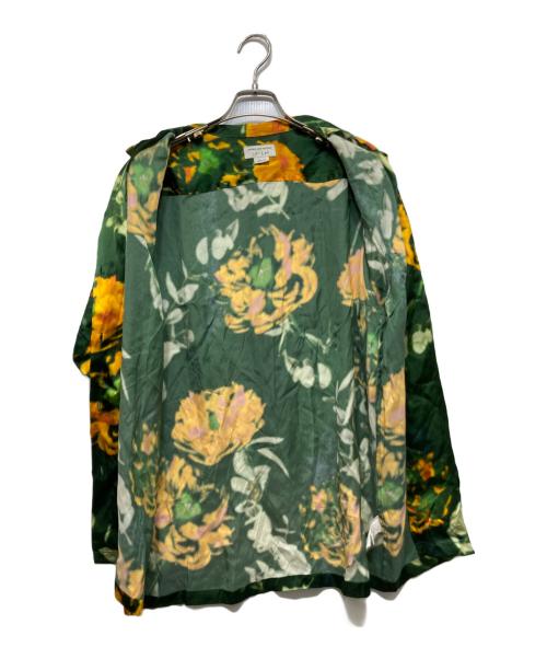DRIES VAN NOTEN（ドリスヴァンノッテン）DRIES VAN NOTEN (ドリスヴァンノッテン) シルク混オープンカラーシャツ グリーン サイズ:38の古着・服飾アイテム