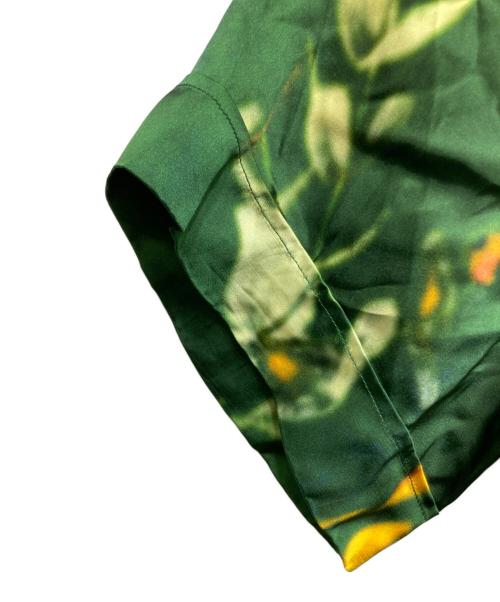 DRIES VAN NOTEN（ドリスヴァンノッテン）DRIES VAN NOTEN (ドリスヴァンノッテン) シルク混オープンカラーシャツ グリーン サイズ:38の古着・服飾アイテム