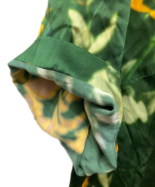 DRIES VAN NOTEN（ドリスヴァンノッテン）DRIES VAN NOTEN (ドリスヴァンノッテン) シルク混オープンカラーシャツ グリーン サイズ:38の古着・服飾アイテム